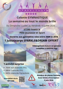 Ouverture de la colonie Sparkle&Gym 2026