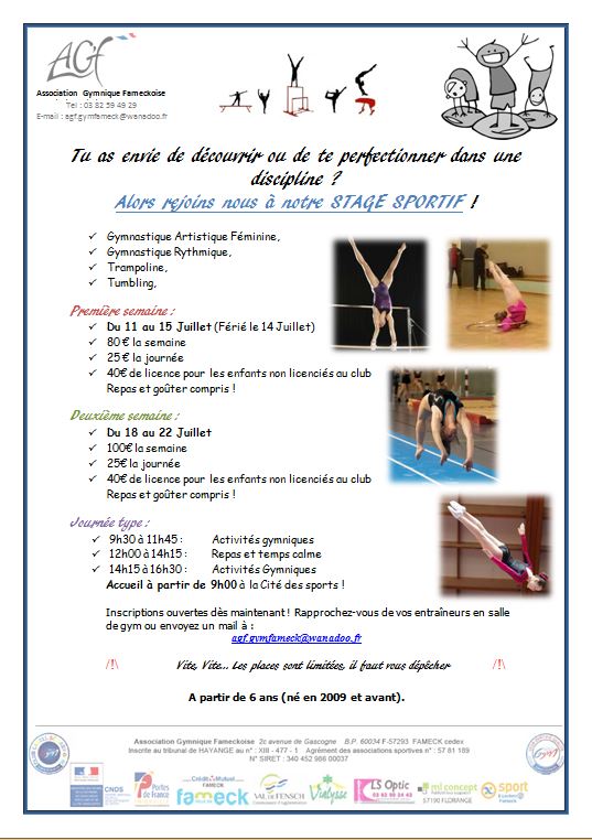 Stage sportif 2016 Stage sportif 2016