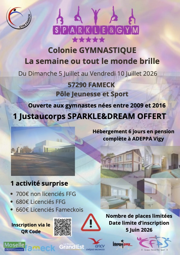 Ouverture de la colonie Sparkle&Gym 2026